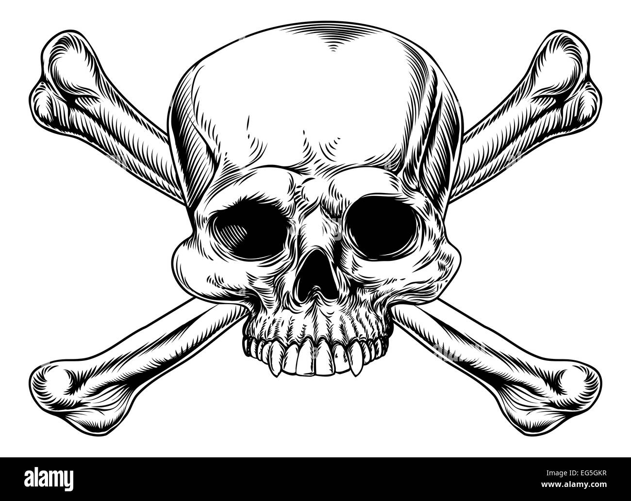 Skull and bones stock illustration. Illustration of skull - 111370654