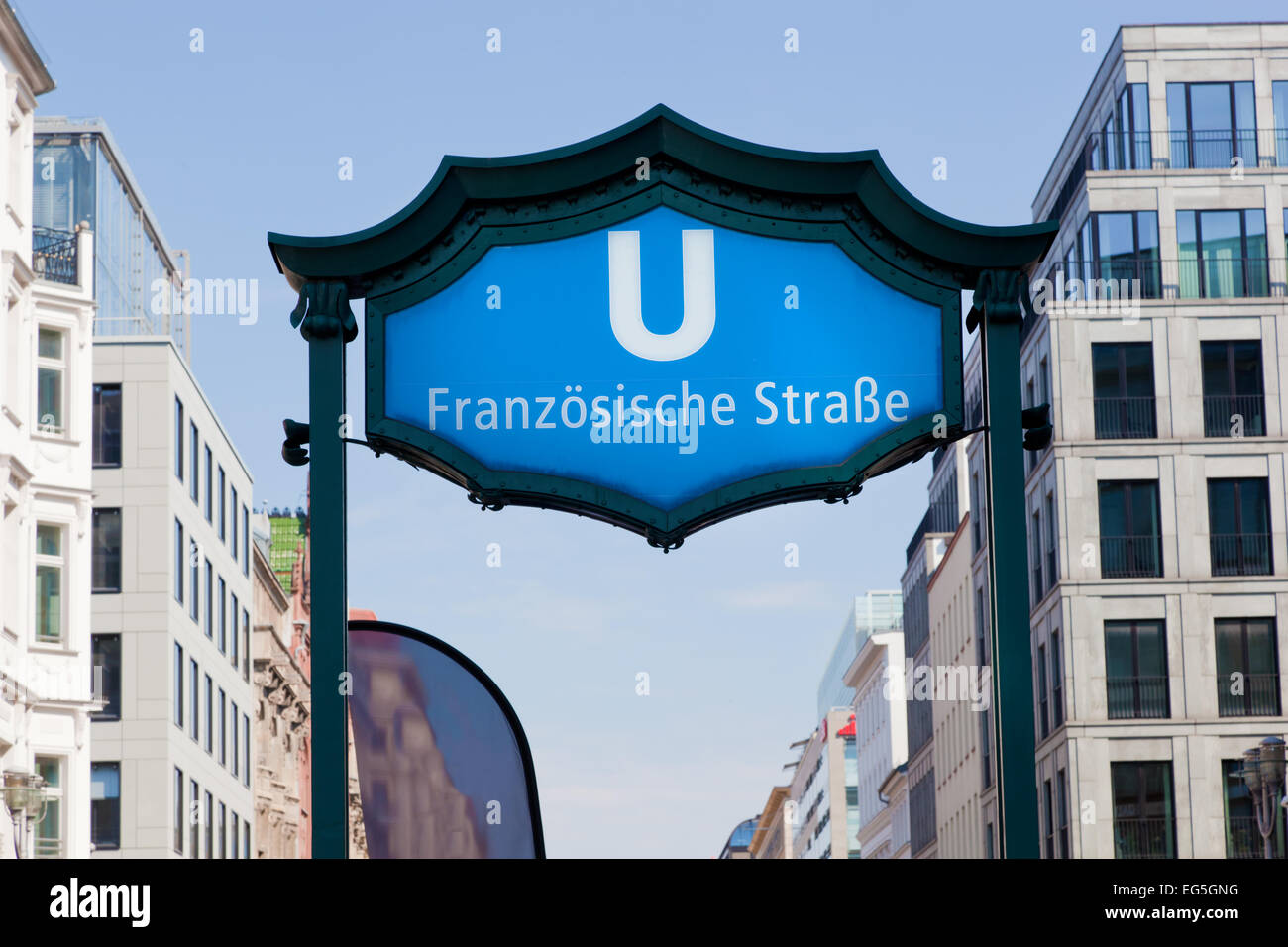 U-bahn franzosische strasse entrance. Berlin Mitte, Germany Stock Photo