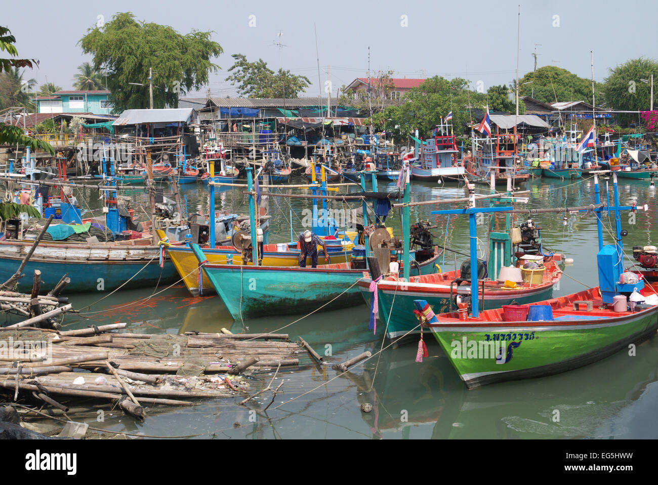 Fishing Harbour, Cha Am, Thailand Stock Photo