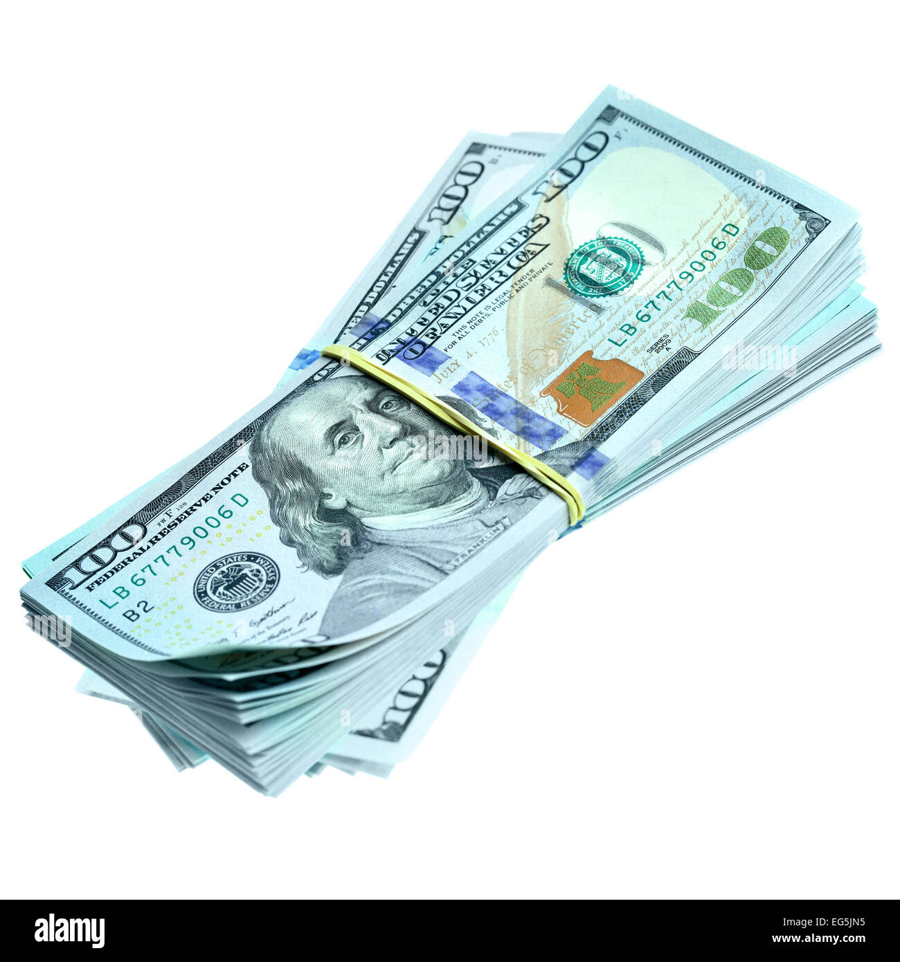 Bundles of dollars isolated over the white background Stock Photo
