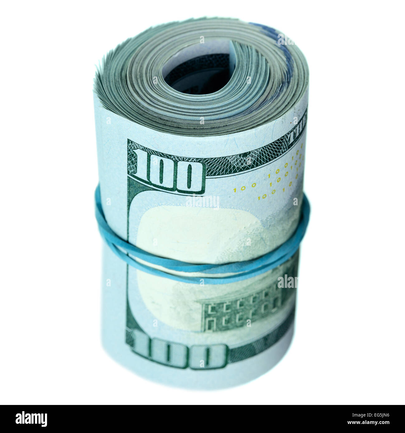 Roll of dollars isolated over the white background Stock Photo
