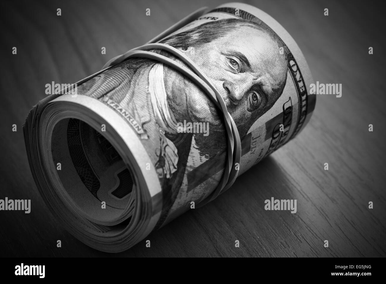Dollar bills close-up - Money keeps silent Stock Photo
