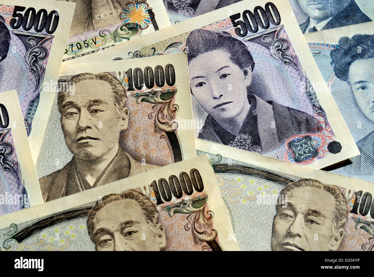 Yen notes Japan Stock Photo