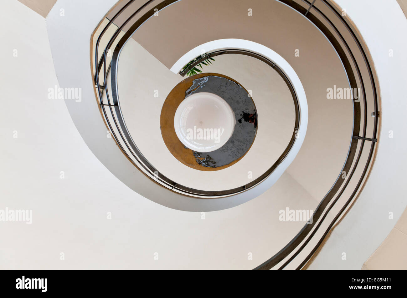 Spiral staircase in the De la Warr Pavilion in Bexhill, East Sussex, England Stock Photo