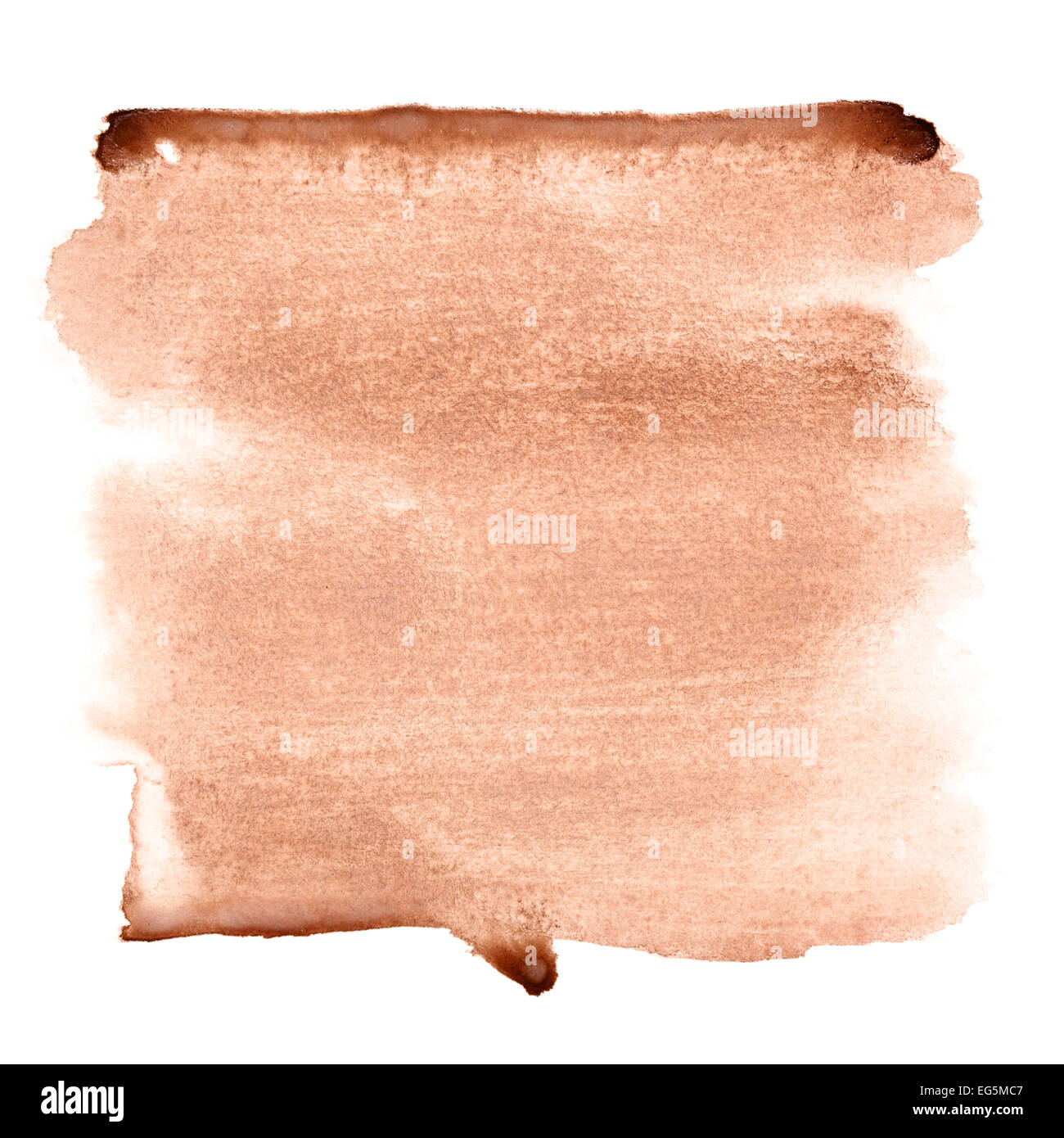 Brown watercolor brush strokes - space for your own text Stock Photo
