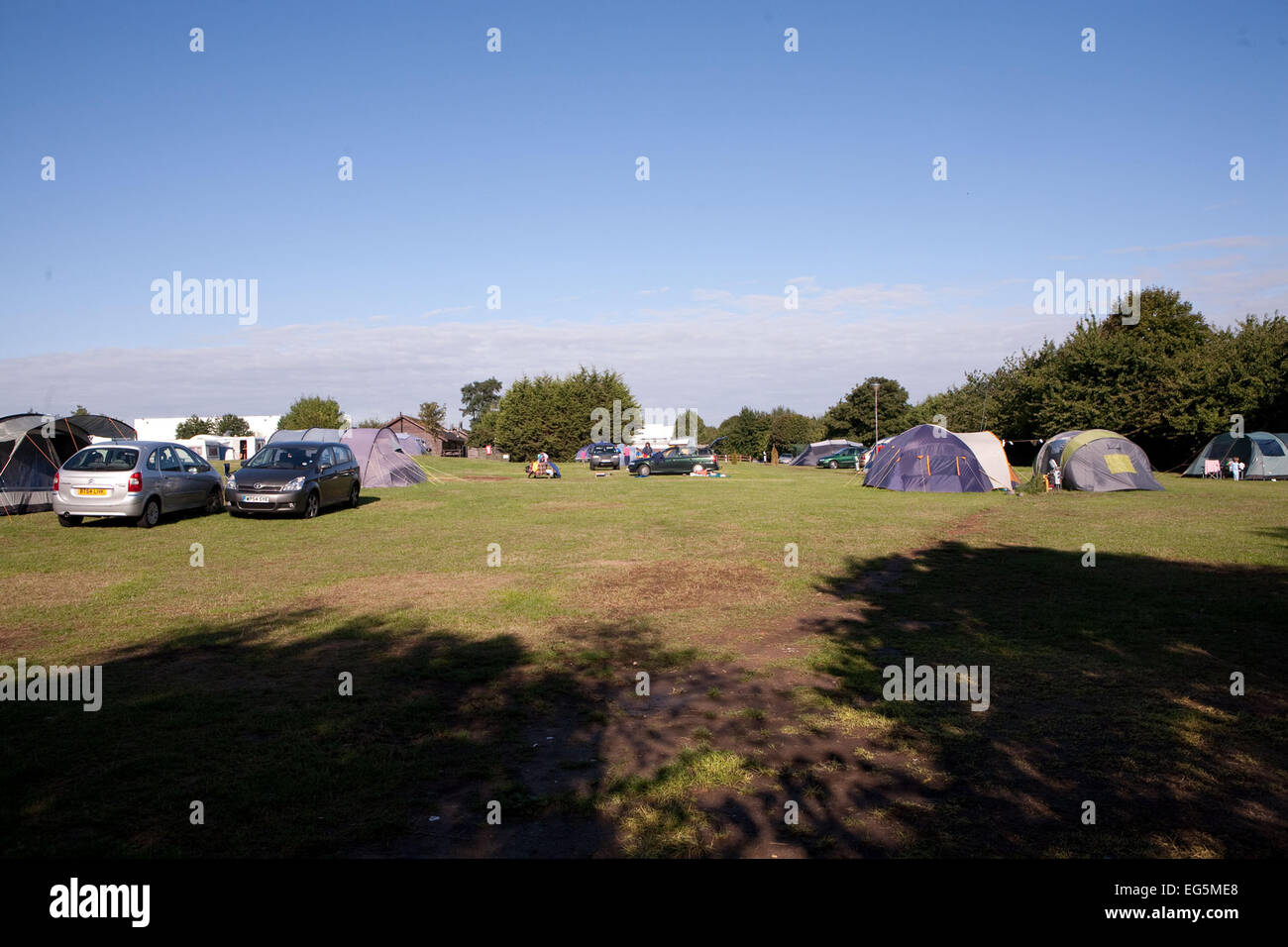 A camp site in lea valley, where holiday makers stays during the summer period, In London, England Stock Photo