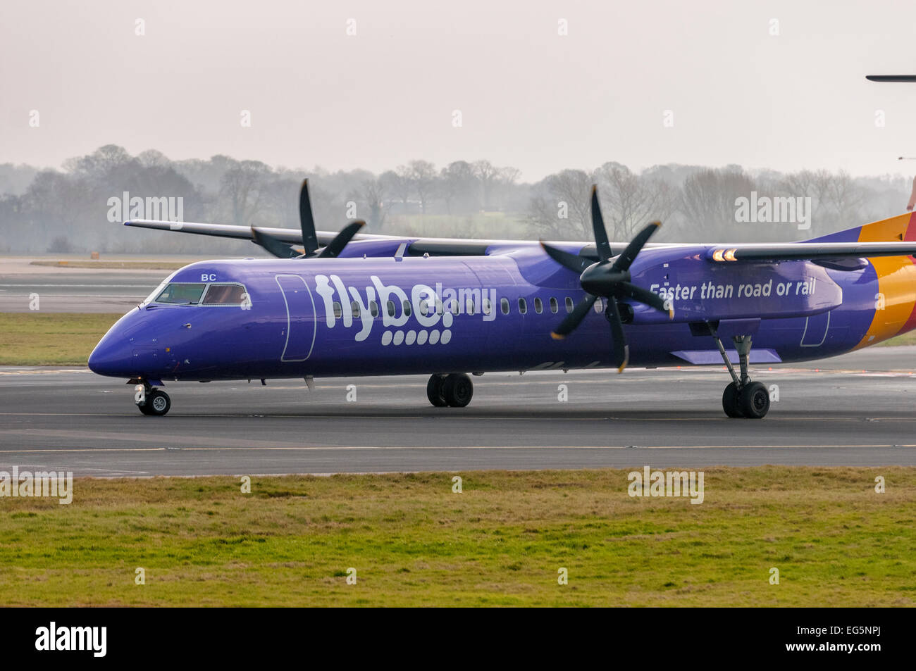 FlyBe Bombardier DHC-8-402 Q400 turbo prop. Stock Photo