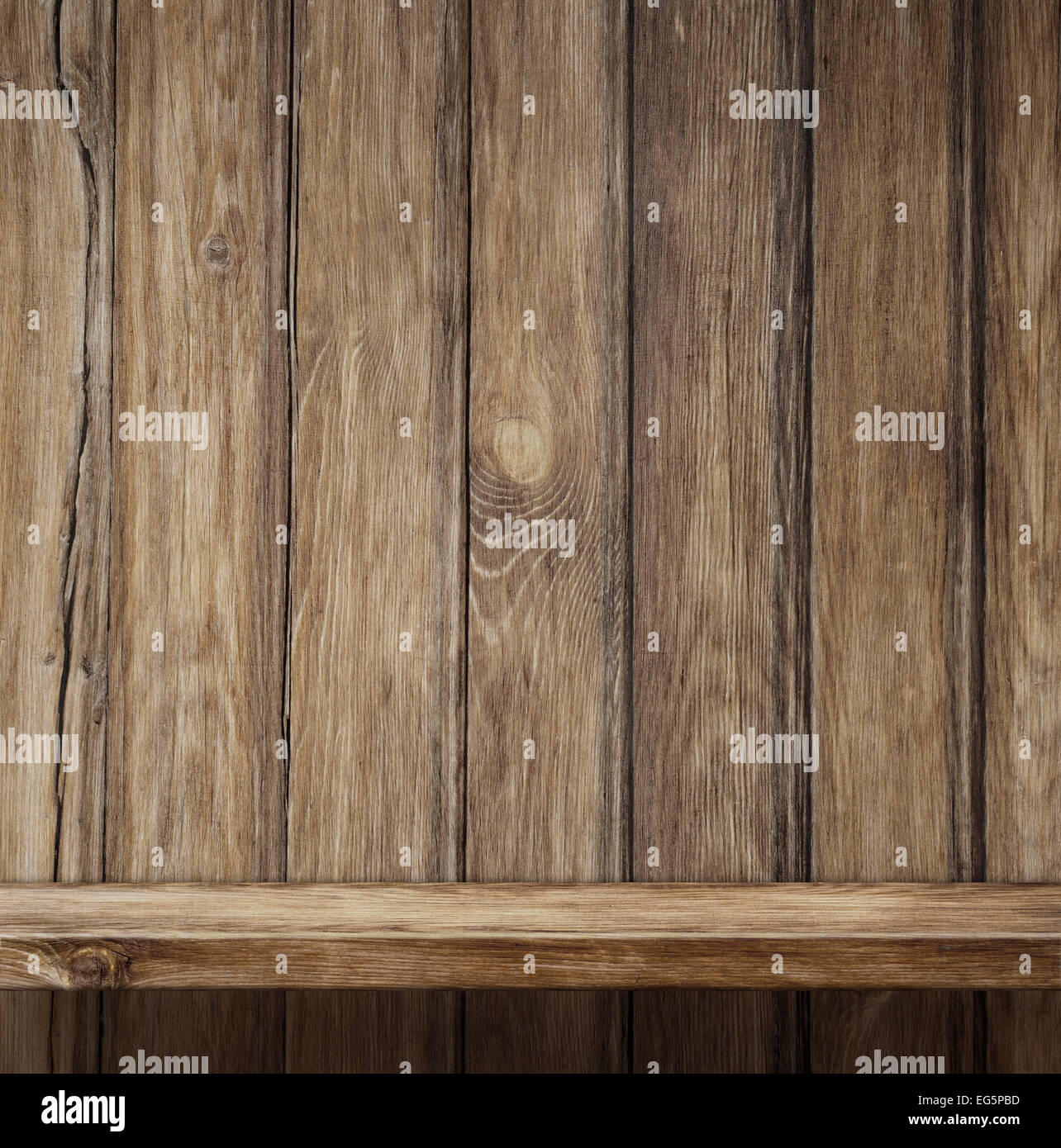 Empty wood shelf background Stock Photo