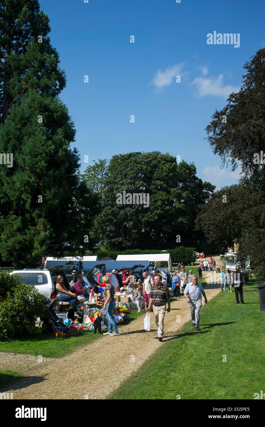 Car boot sale at an English summer fair Stock Photo - Alamy