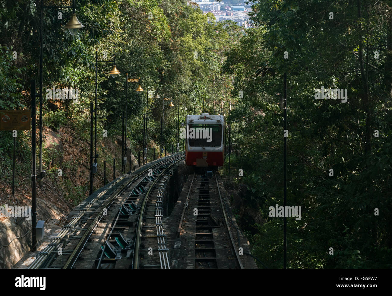 Penang Hill funicular train Stock Photo