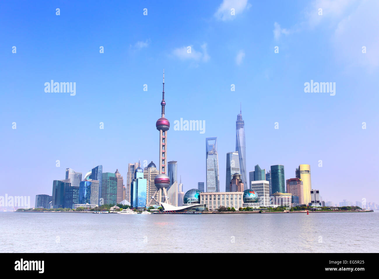Panoramic view of Shanghai skyline, China Stock Photo