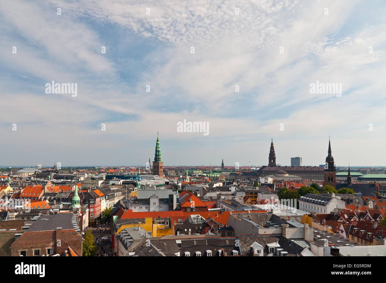 Aerial view of Copenhagen, capital of Denmark Stock Photo