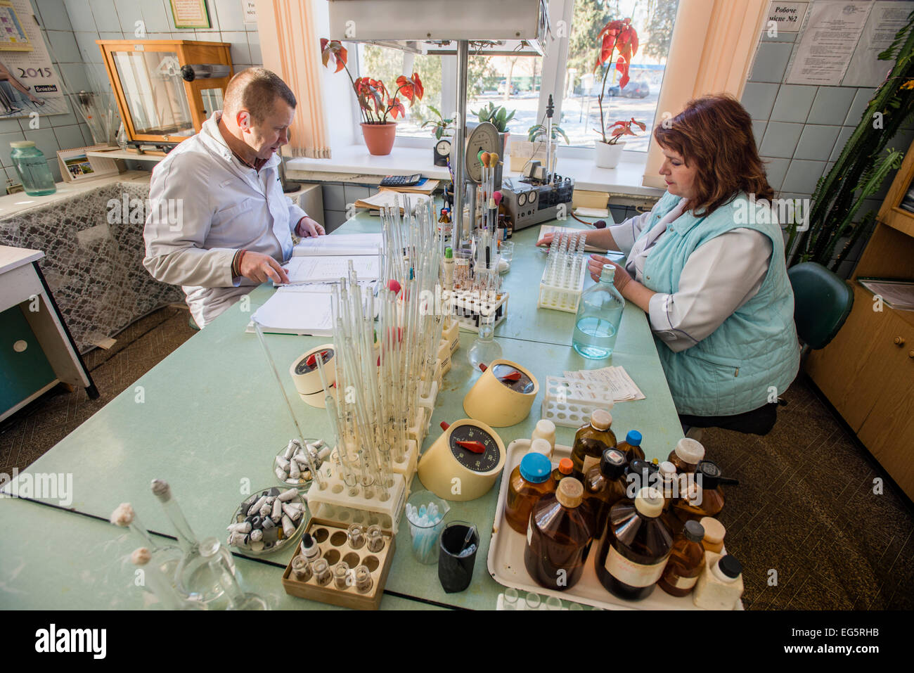Medical laboratory in Military Hospital, Ukraine. During Ukrainian