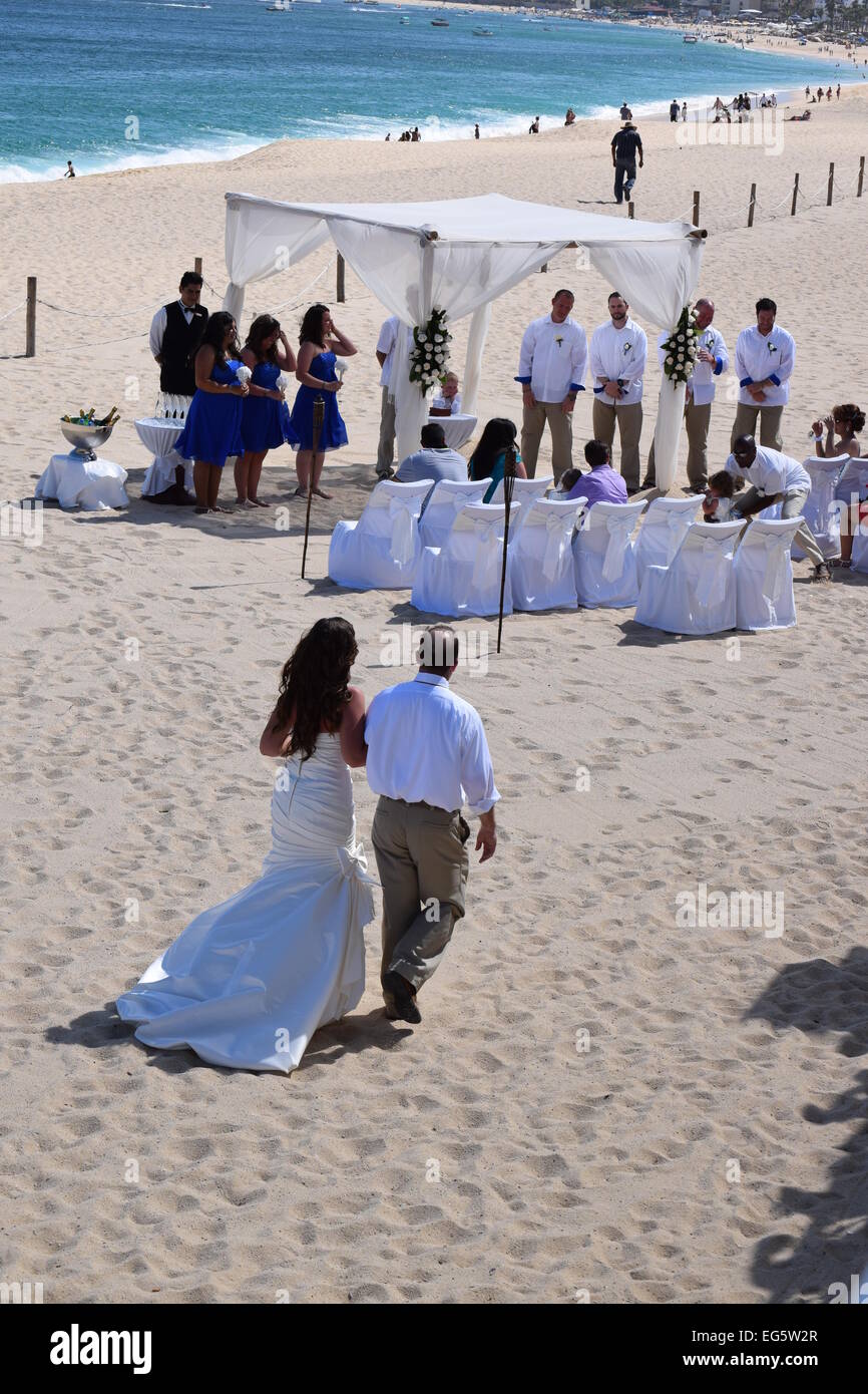 Beach Wedding On Cabo San Lucas Beach Mexico Stock Photo