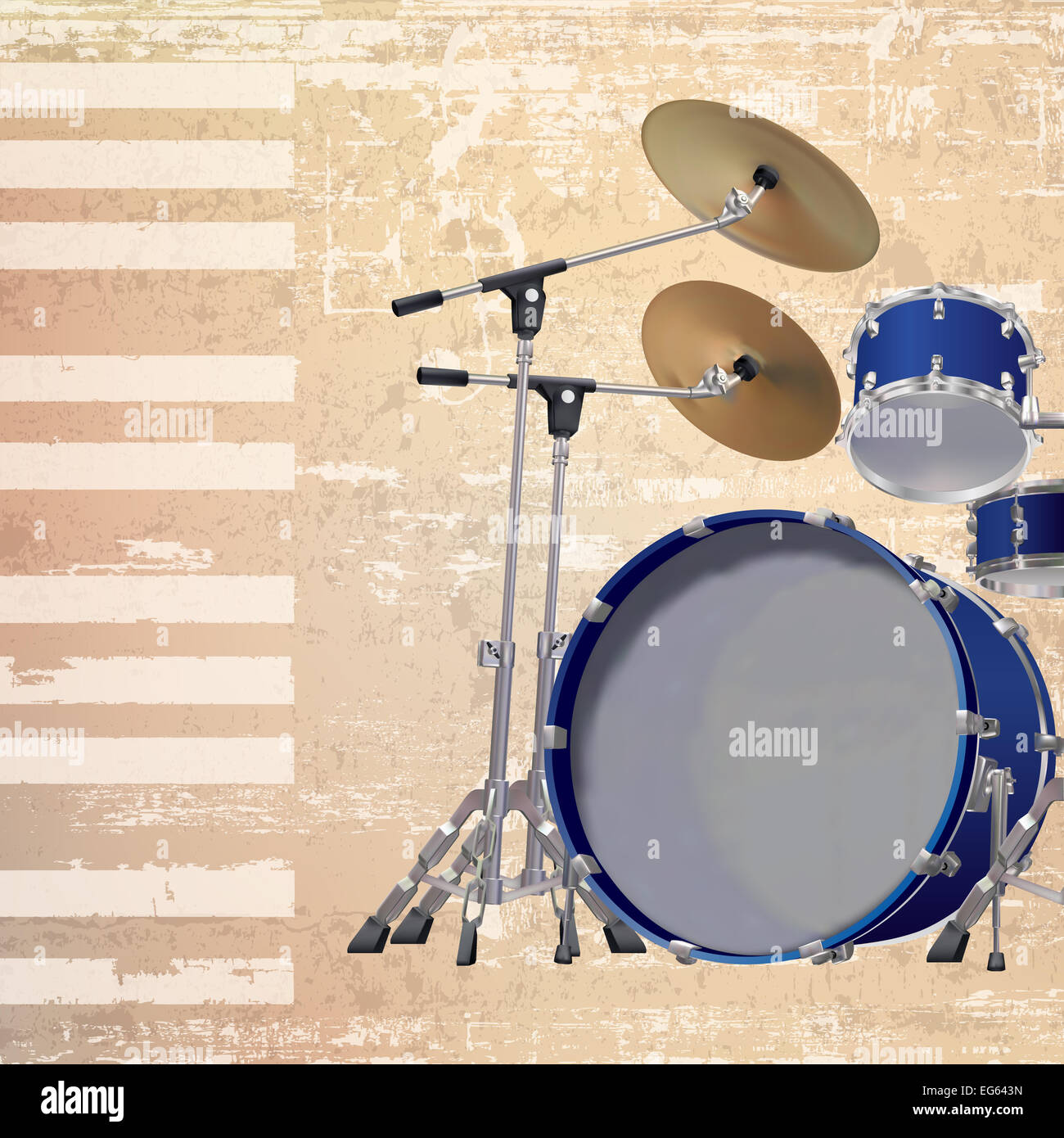 abstract beige grunge background with drum kit Stock Photo - Alamy