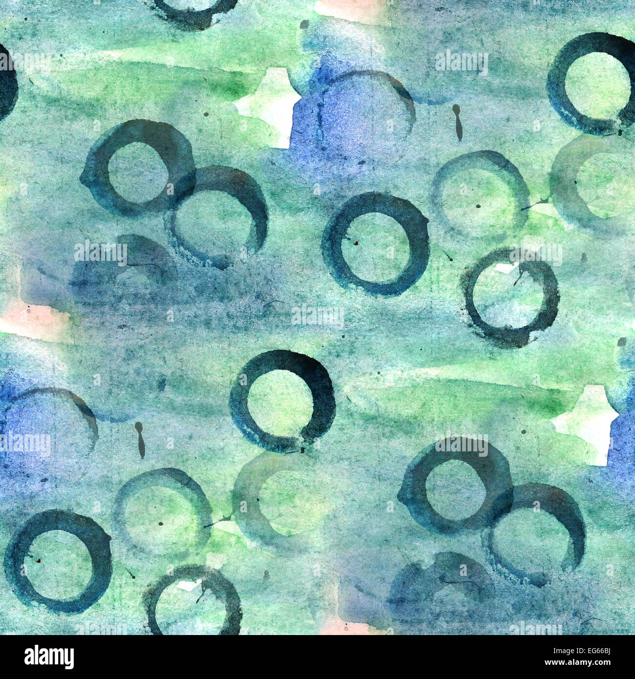 vintage pattern design seamless watercolor blue, green texture b Stock ...