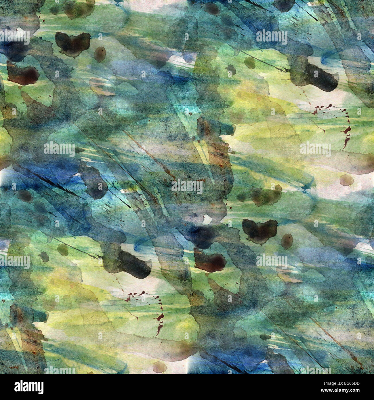 vintage green, blue pattern design seamless watercolor texture b Stock ...