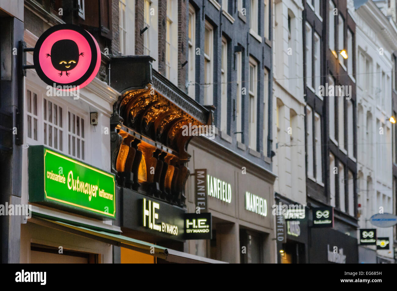 Signs Above The Doors Of Shops In Amsterdam Stock Photo