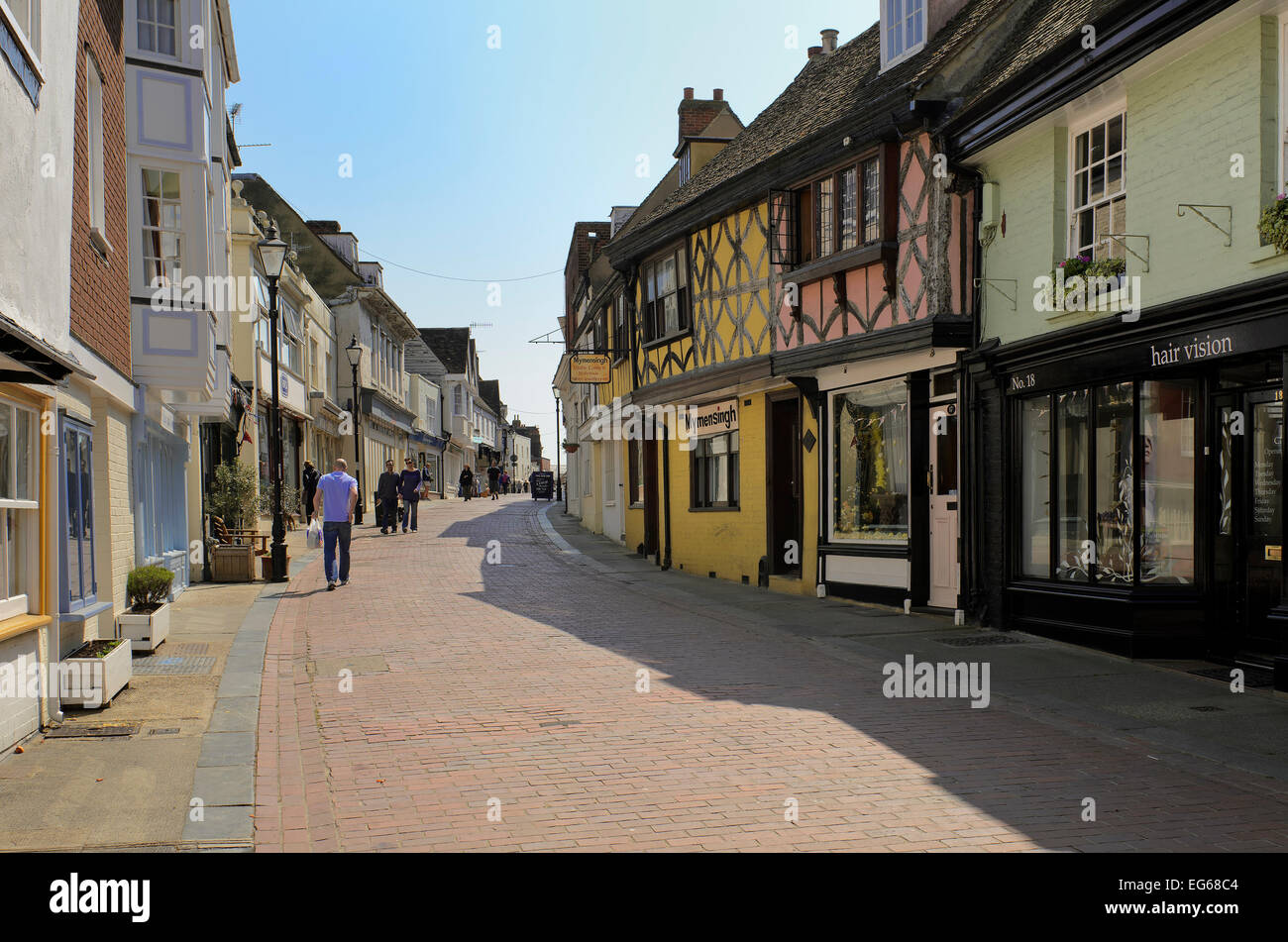 view along west street faversham in kent Stock Photo Alamy