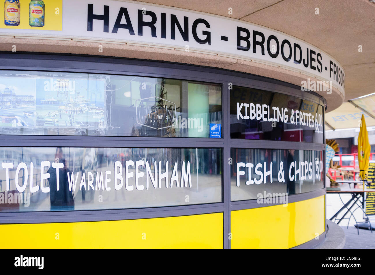 Traditional Dutch herring-sandwich shop. Stock Photo