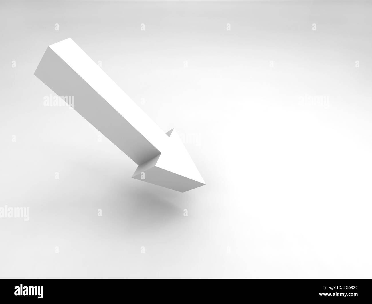Abstract 3d illustration. Single arrow sign and soft shadow Stock Photo