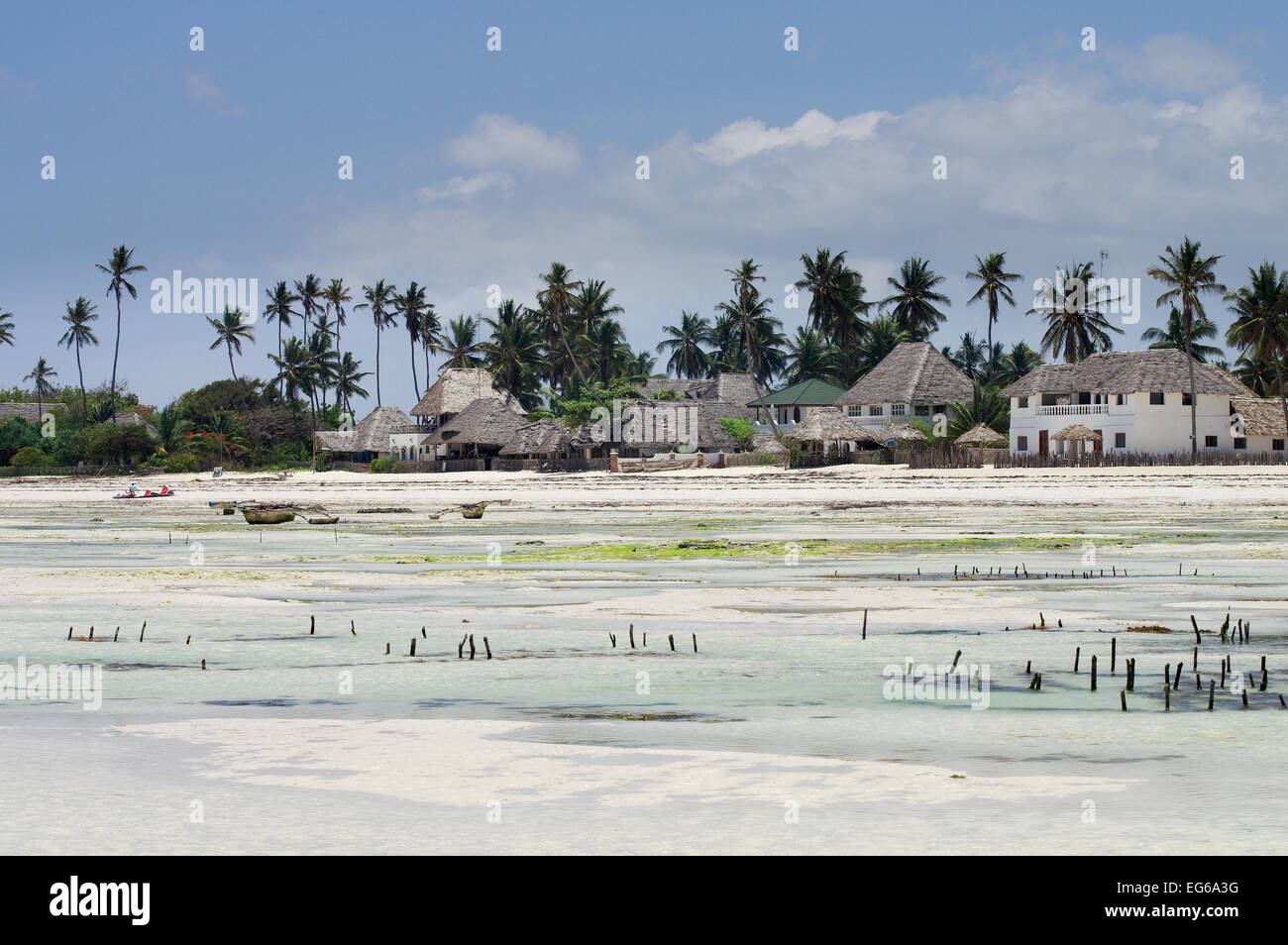 Jambiani Village At Low Tide Zanzibar Stock Photo Alamy