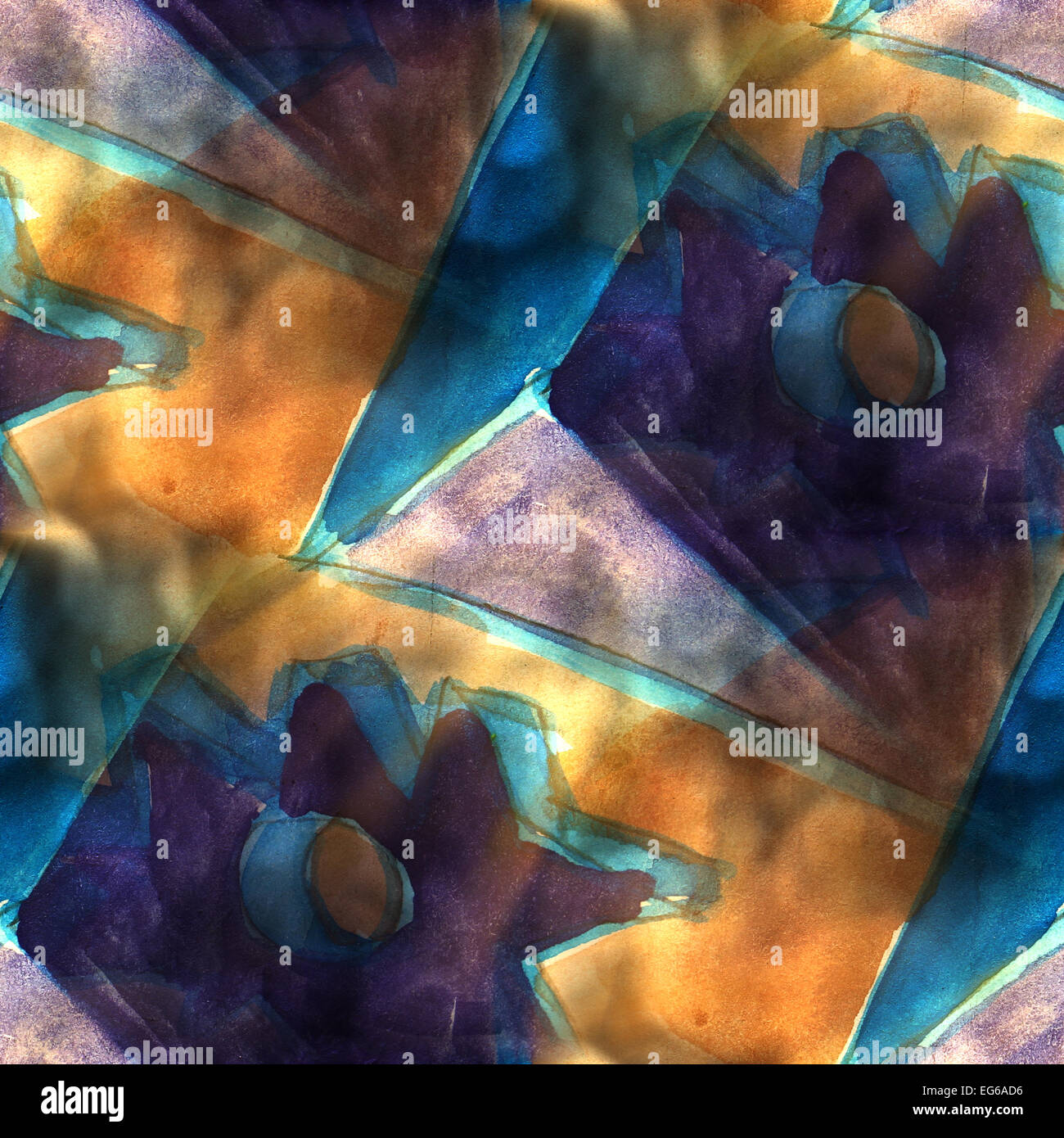 pattern brown, blue vintage paint design seamless watercolor tex Stock ...