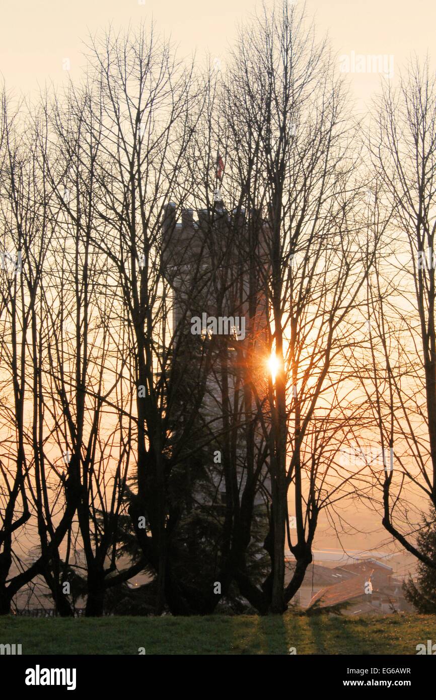 Civic tower of Lonato, Brescia, Lombardy, Italy Stock Photo