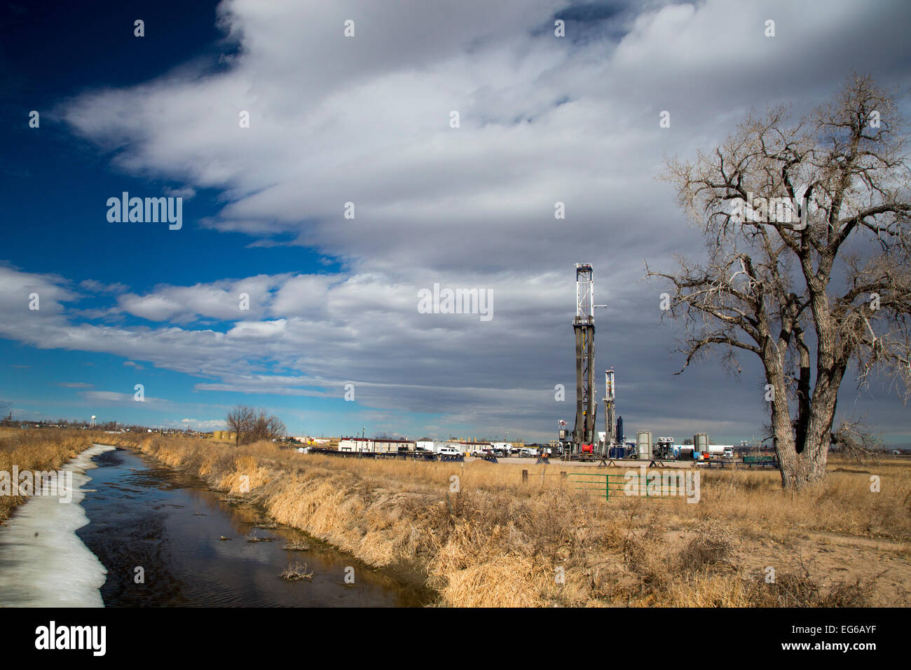 Kersey, Colorado Oil drilling rigs on farmland Stock Photo Alamy