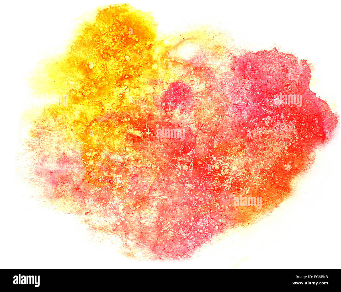 splash red, yellow paint blot watercolour color water ink isolat Stock ...