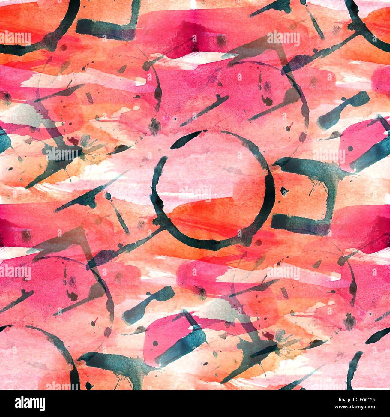 vintage pattern design red, pink seamless watercolor texture bac Stock ...