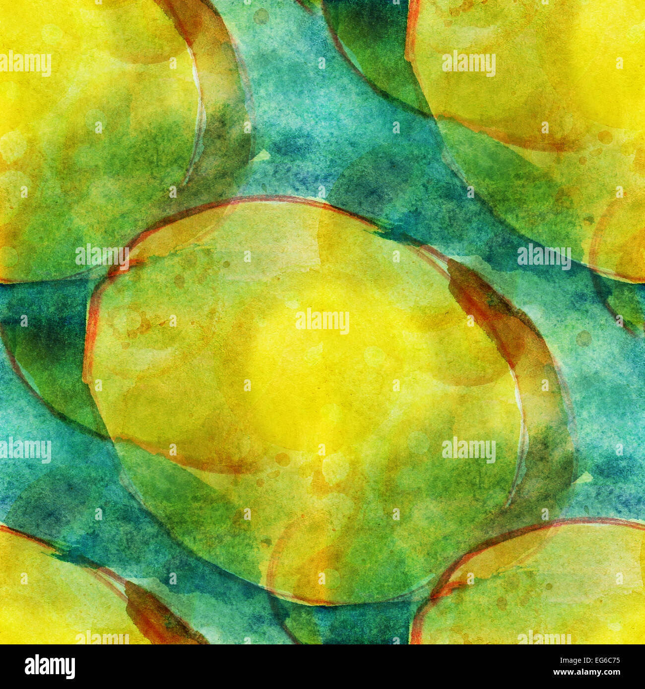 vintage pattern yellow, green design seamless watercolor texture Stock ...