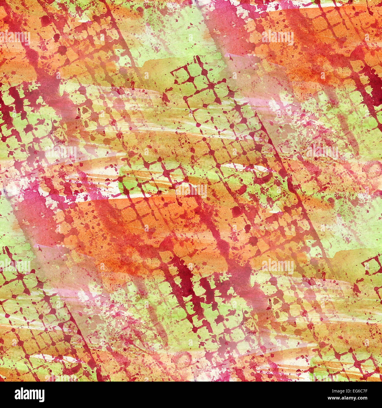 vintage red, yellow pattern design seamless watercolor texture b Stock ...