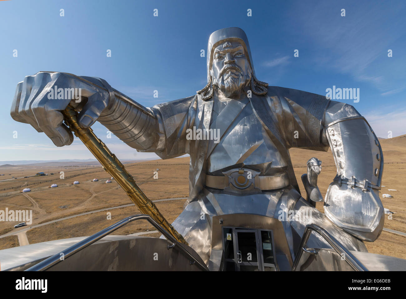 Giant steel statue of Genghis Khan 2, Genghis Khan monument, Tuul River
