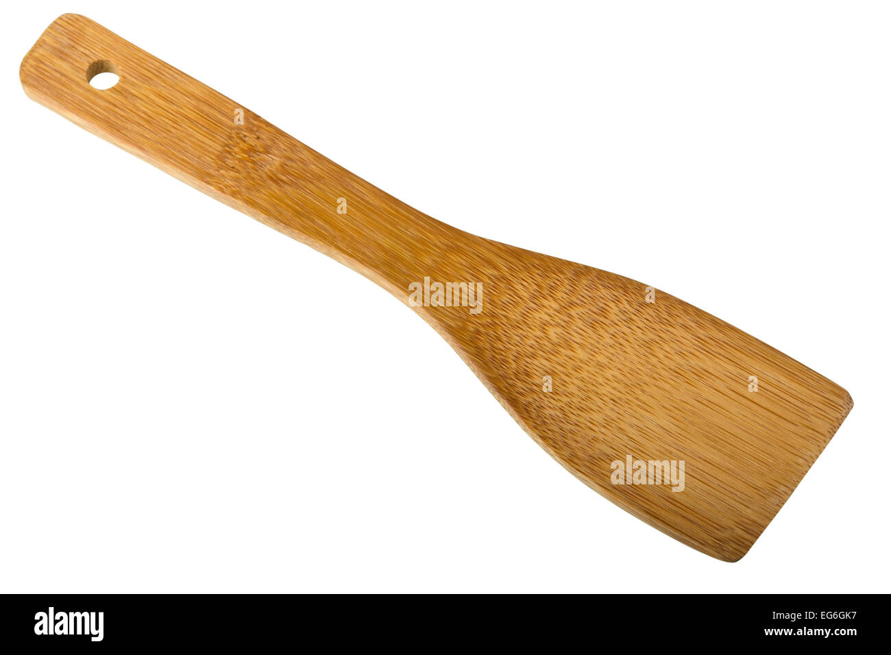 Kitchen wooden spatula isolated on white with clipping path Stock Photo