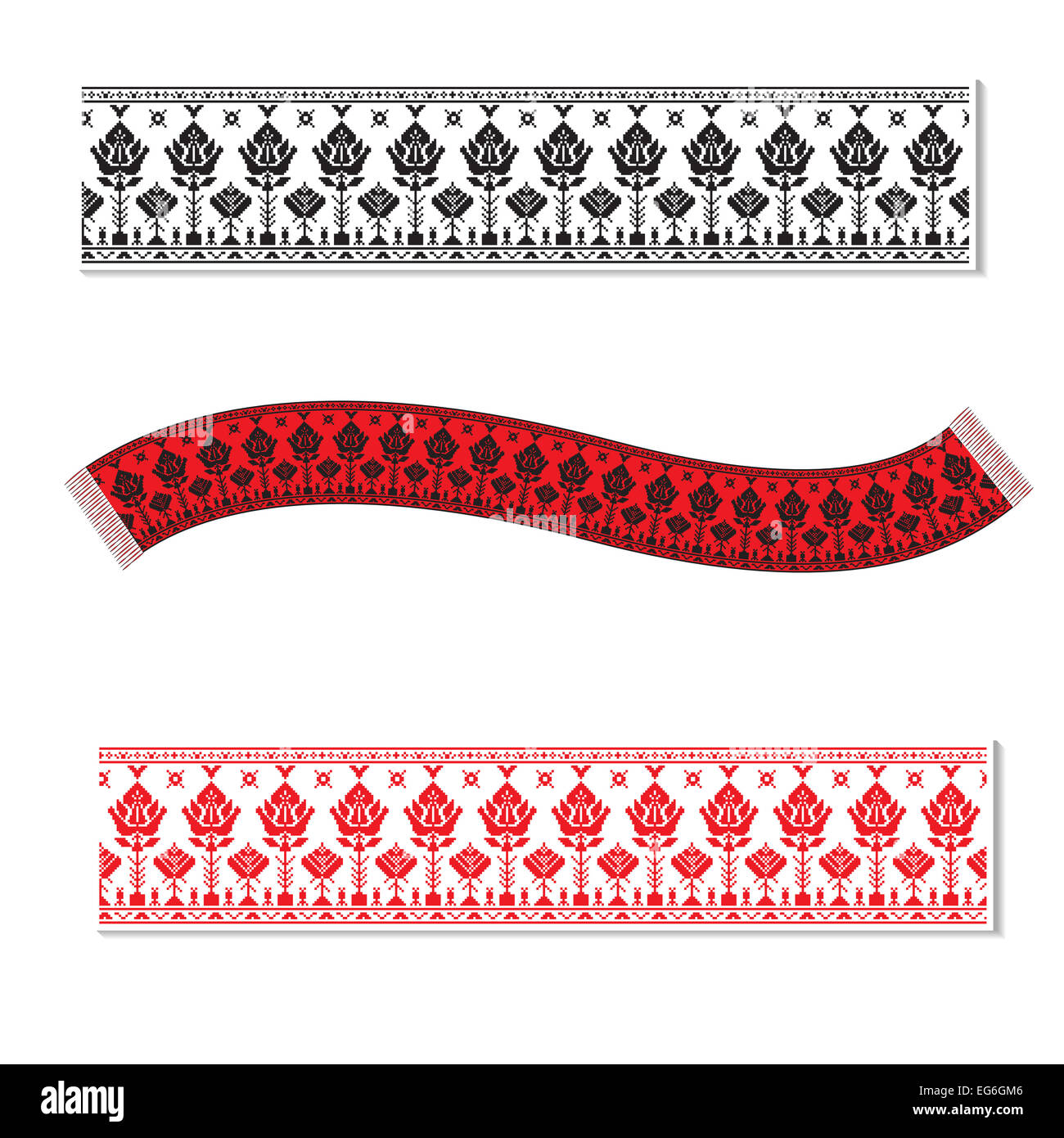Belorussian ethnic ornament. Vector illustration. From collection of Balto-Slavic ornaments Stock Photo