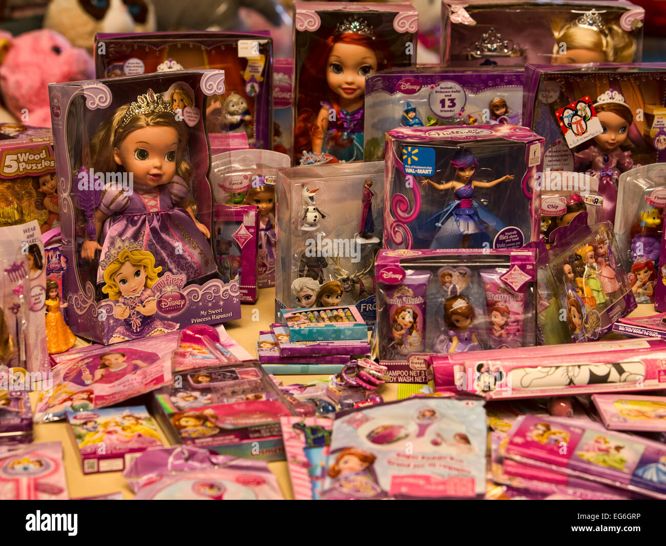 Christmas gifts, toys, and dolls Stock Photo