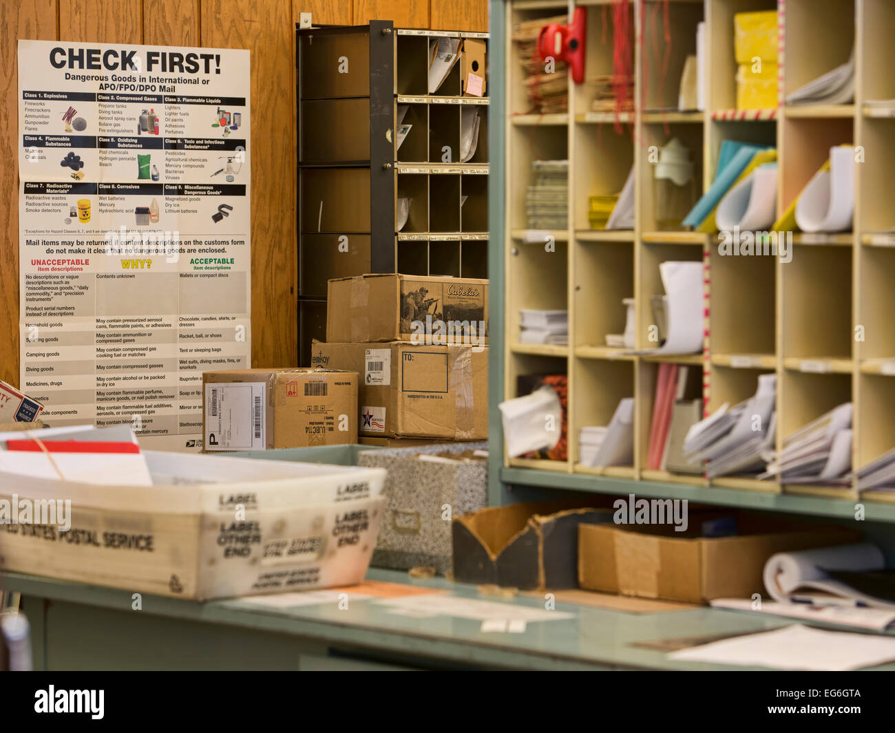 Fountain Green, Utah rural town mail sorting room Stock Photo Alamy