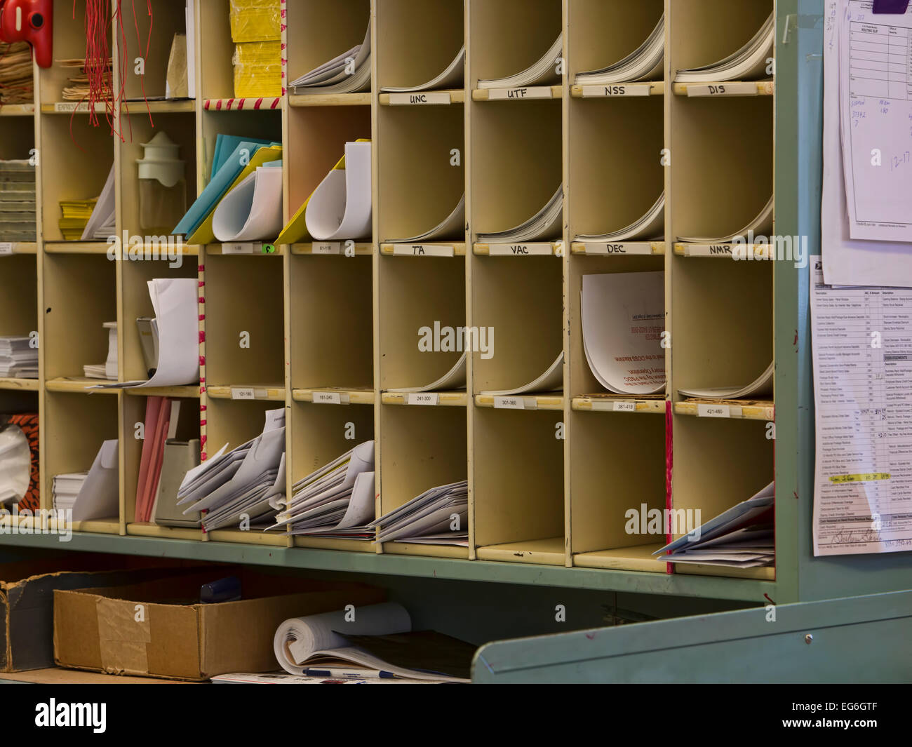 Fountain Green, Utah letter mail sorting boxes Stock Photo Alamy