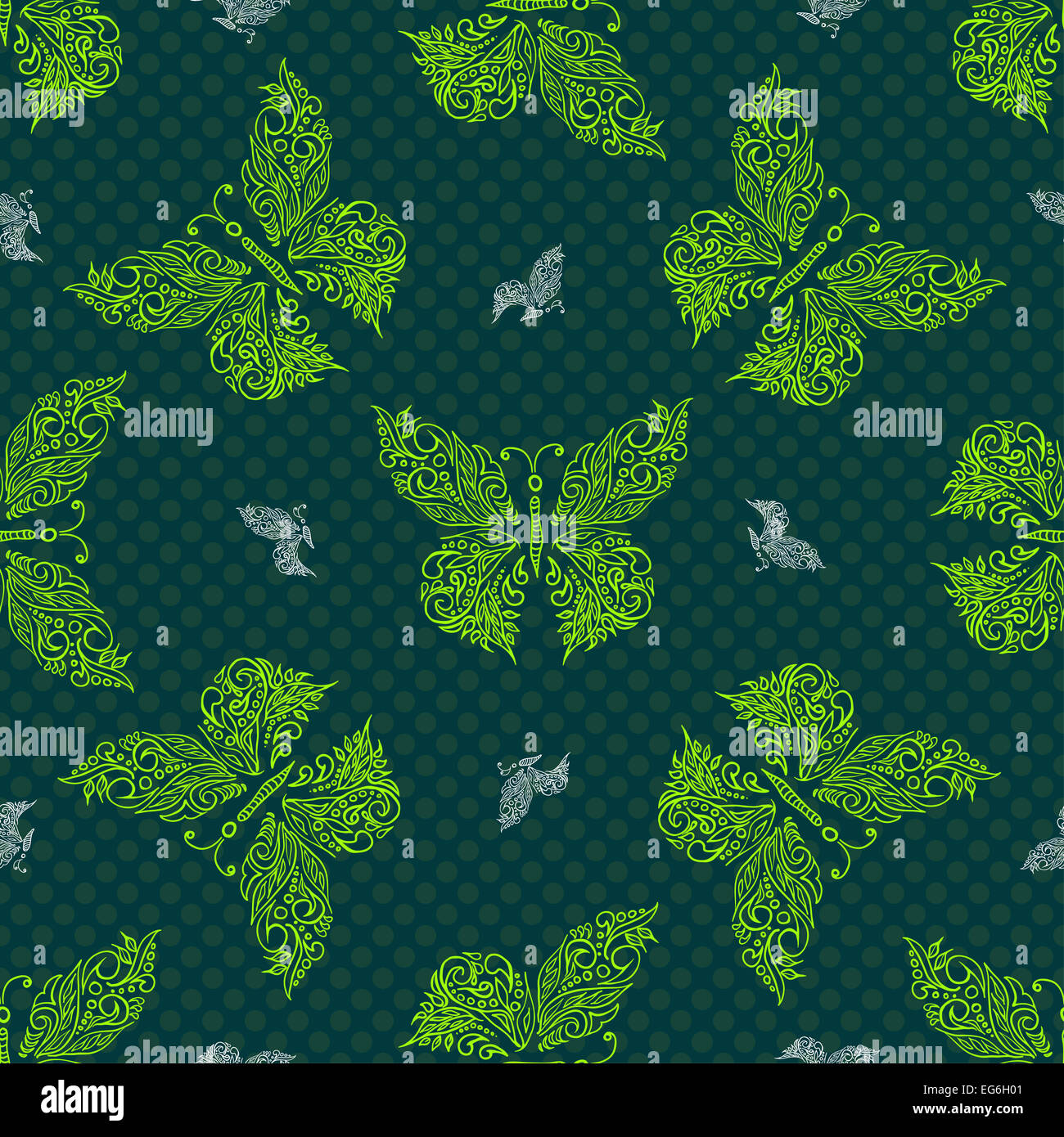 Seamless butterfly pattern. Vector illustration. Best for textile, print, web banner Stock Photo