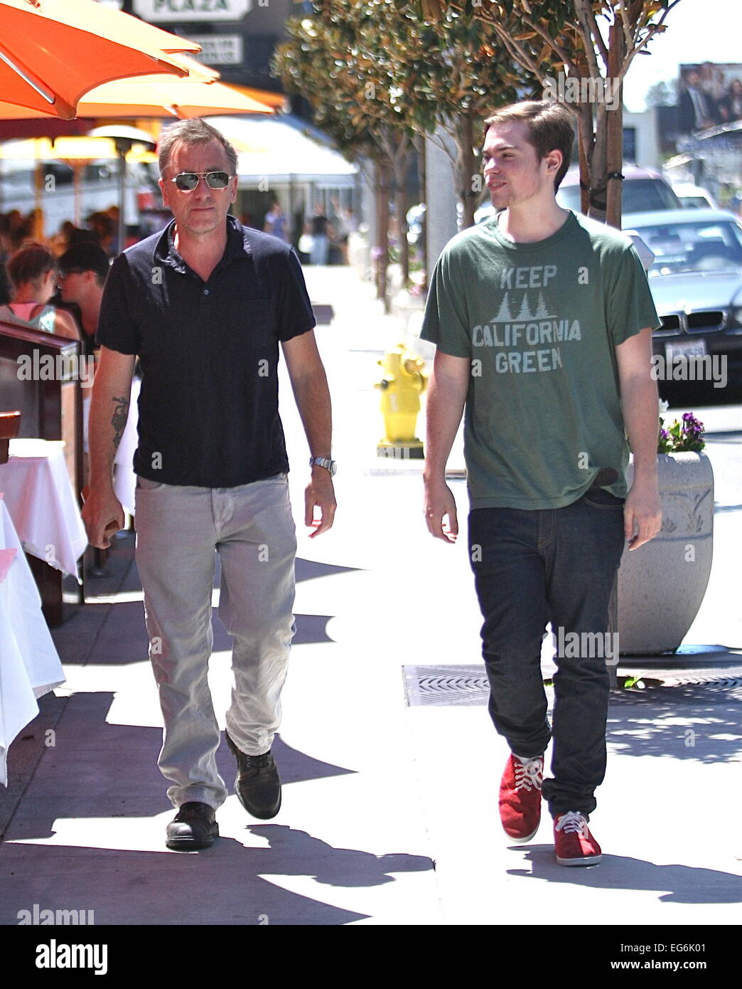 Tim Roth shops in Hollywood with his son Featuring: Tim Roth Where: Los ...