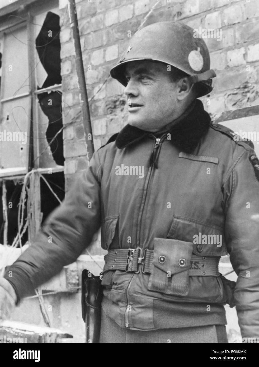 Brigadier General Anthony C. McAuliffe in Bastogne, Belgium. He gave