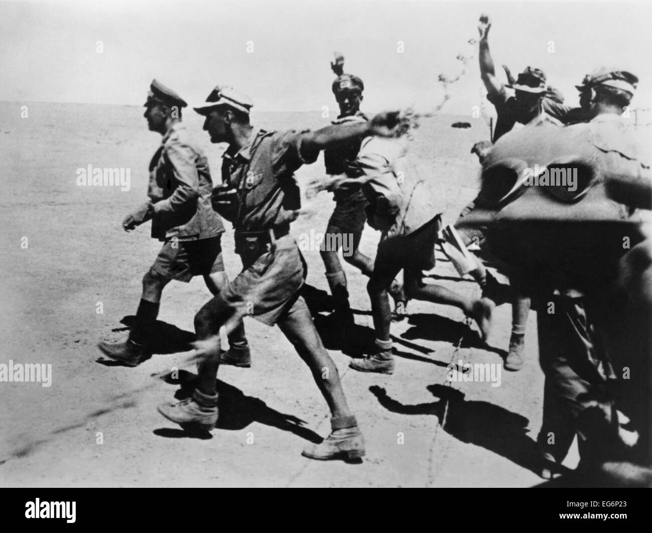 General Erwin Rommel in the desert near El-Alamein, with his troops. Nov. 1-9, 1942. North Africa during World War 2. Stock Photo