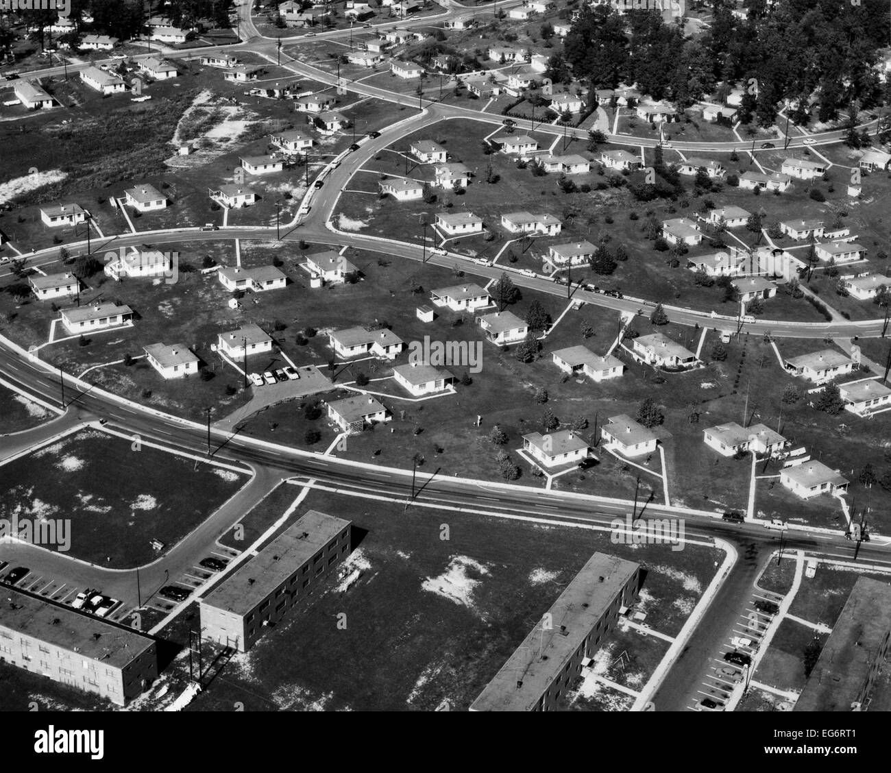 An Aerial view of housing development in Oak Ridge, Tennessee, 1955
