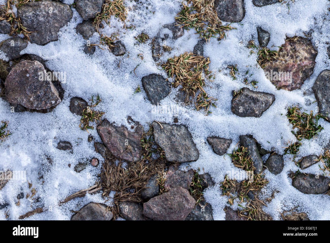 Abstract Winter Texture Background Stones Snow And Ice In Nature Pattern Close Up Image Stock Photo Alamy