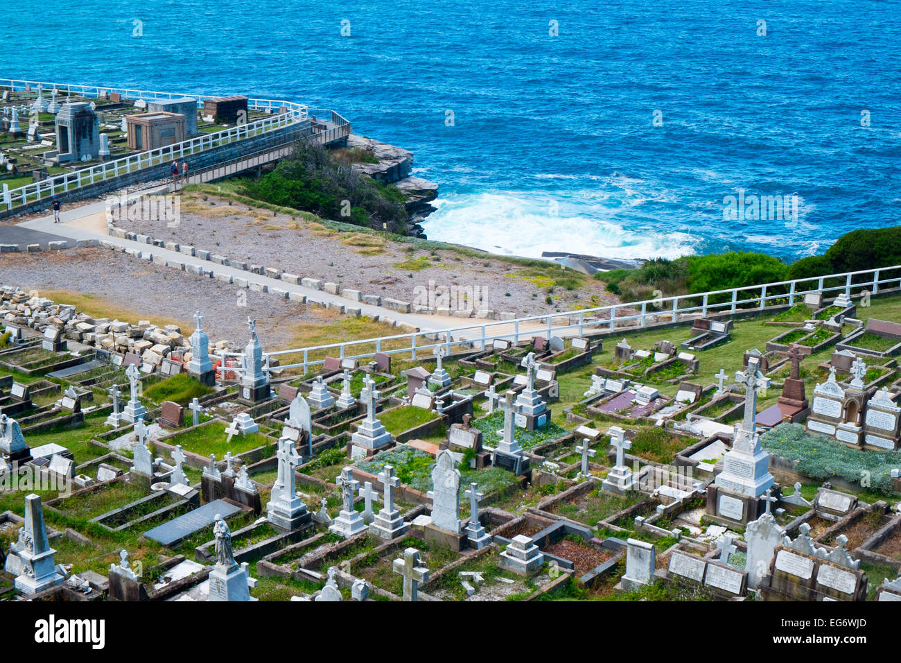 Waverley cemetery, opened in 1877, located on the cliffs at Bronte  in Sydneys  eastern suburbs, new south wales,australia Stock Photo