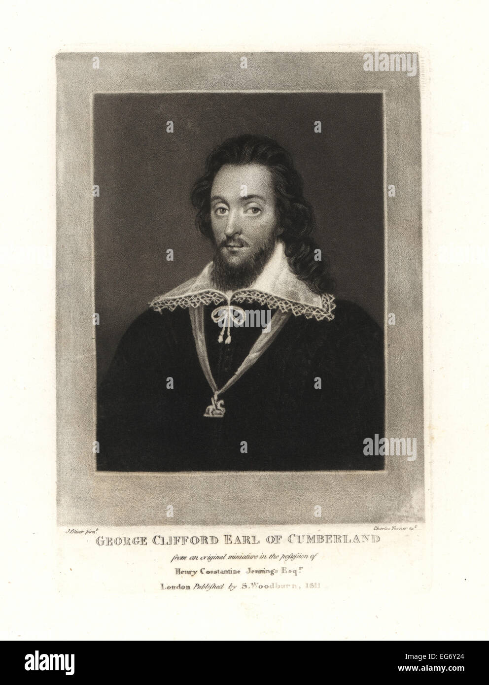 Sir George Clifford, 3rd Earl of Cumberland, naval commander and courtier in the court of Queen Elizabeth I. Stock Photo