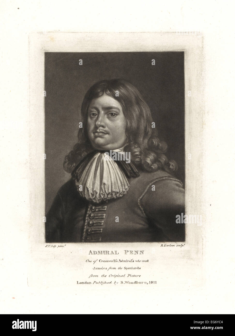 Sir William Penn, admiral for Oliver Cromwell's navy who took Jamaica from the Spanish, father of the founder of Pennsylvania, died 1670. Stock Photo