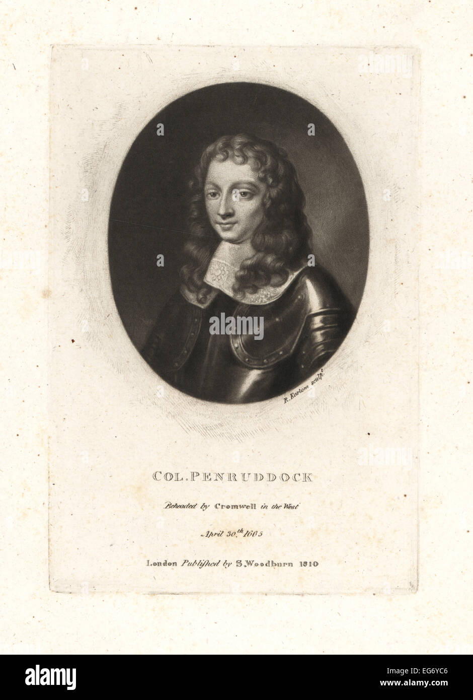 Colonel John Penruddock, Royalist cavalier beheaded by Oliver Cromwell, 1655. Stock Photo
