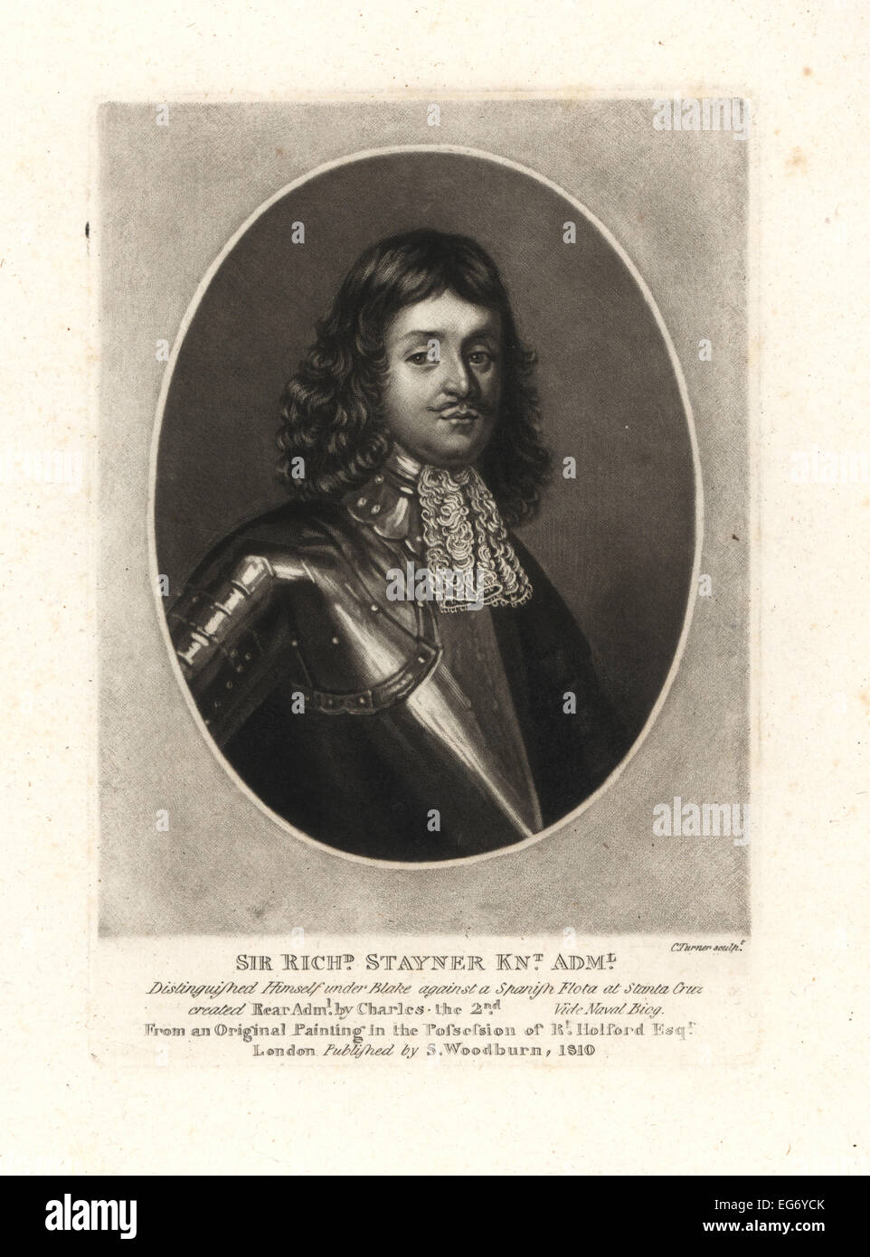 Sir Richard Stayner, Rear Admiral for King Charles II, died 1662. Stock Photo